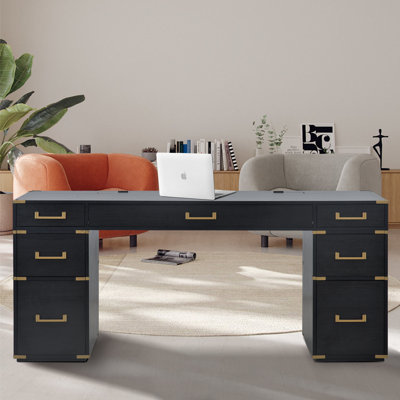 Computer Desk with Power Outlet