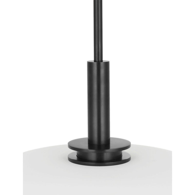 Cyrus 16" Pendant with White Glass, Bronze