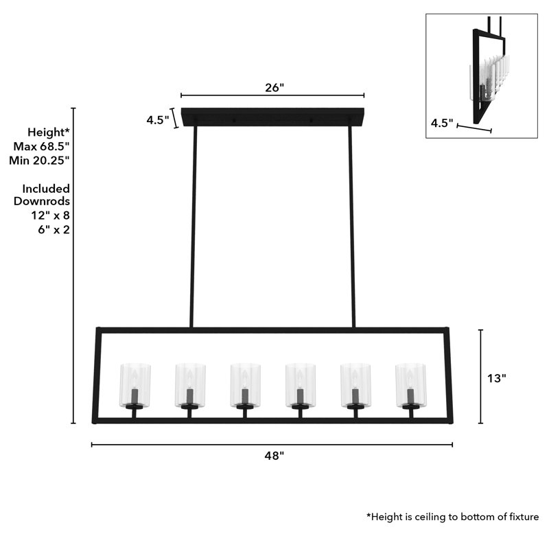 Kerrison 6 - Light Linear Geometric Chandelier