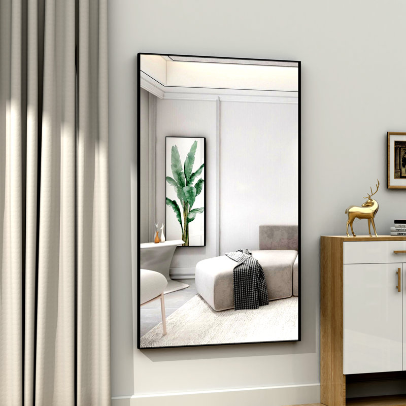 Miroir de salle de bain rectangulaire surdimensionné de 60 po x 40 po avec cadre noir