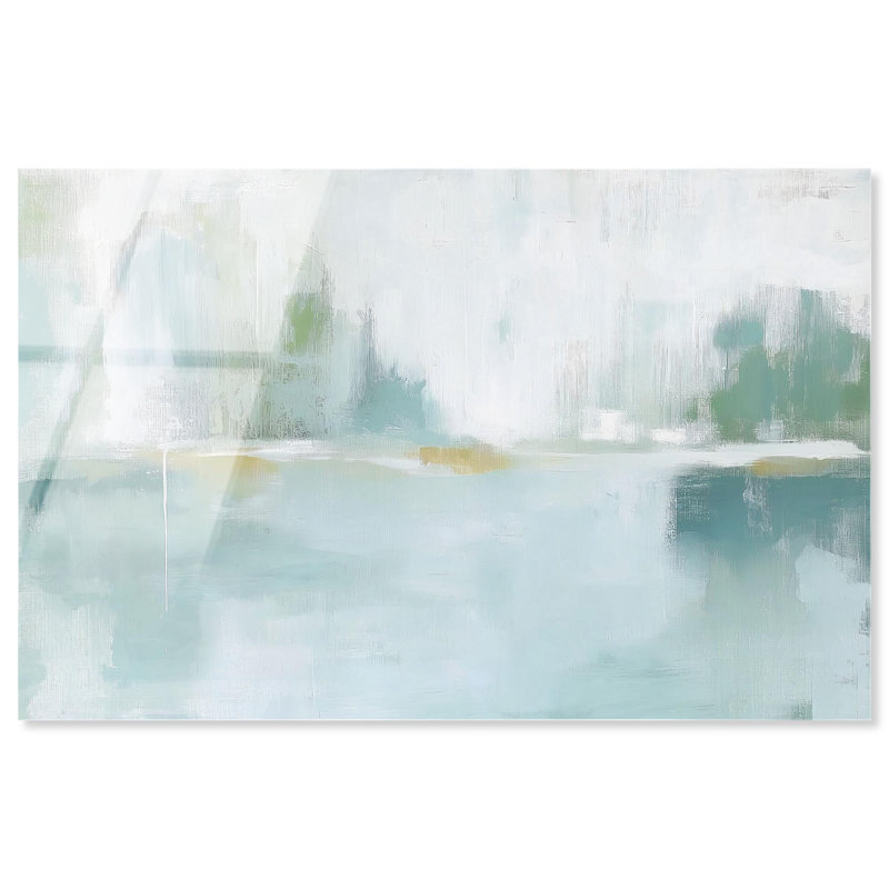 Art mural miroir bleu sarcelle miroitant Aqua Dream I par Art Remedy, H 10 po x l 15 po