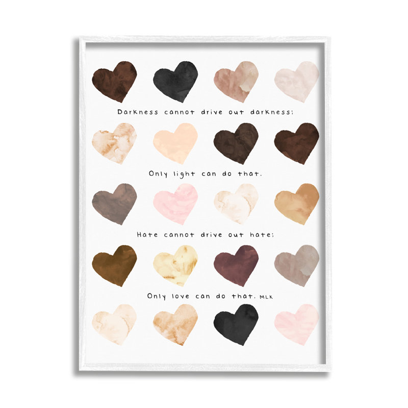 «Only Love Can Famous MLK Expression Heart Pattern» par Erica Billups - impression d'art textuel