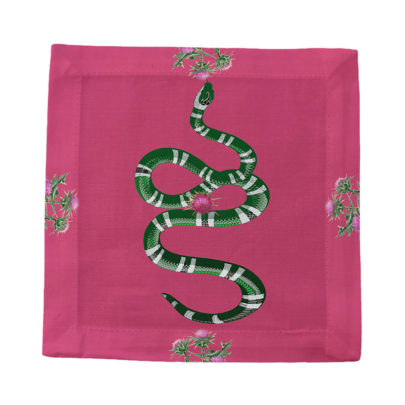 Cotton Blend Square Napkins, Pink