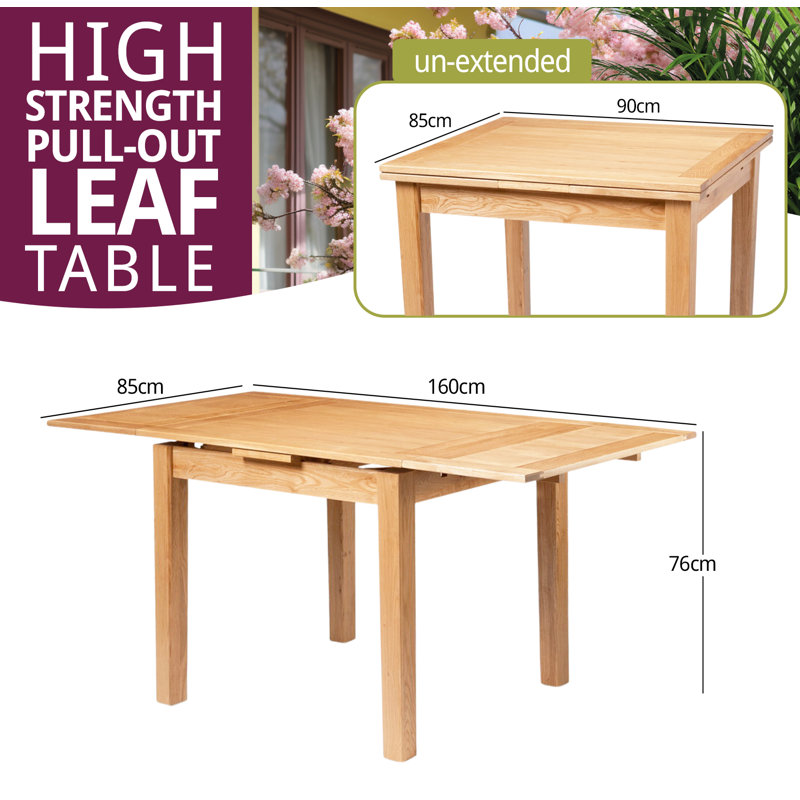 Hatcher Extendable Oak Solid Wood Dining Table