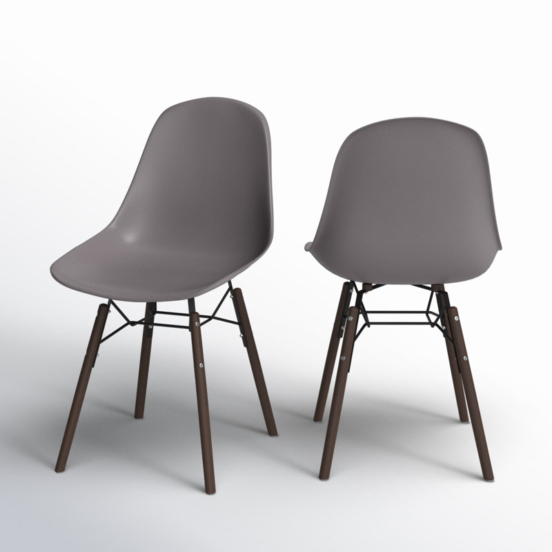 Chaise d'appoint Bombeck, Gris, Noyer