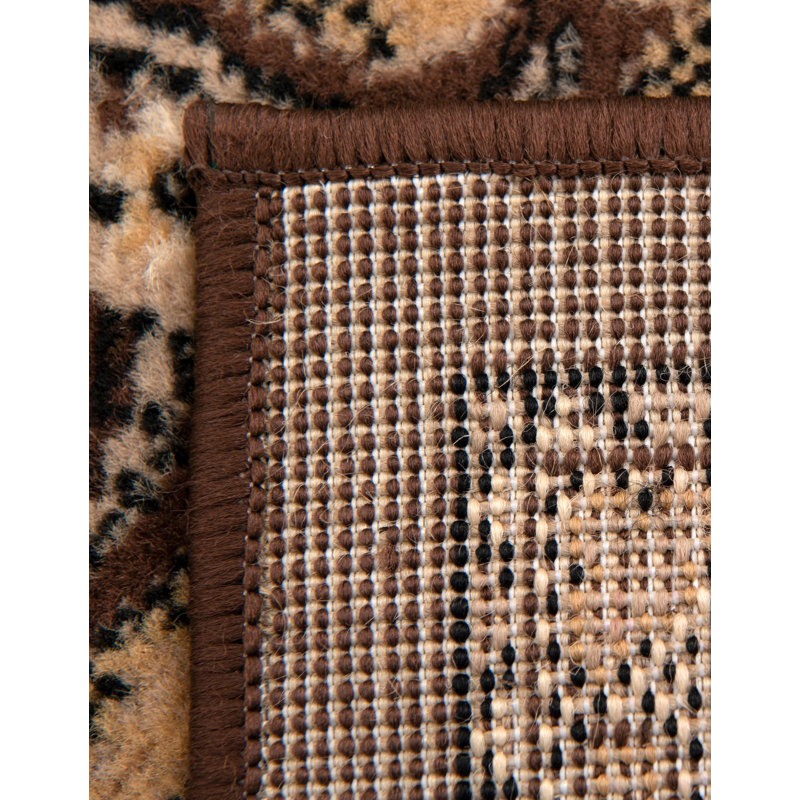 Tapis oriental noir Balthrop, Brown, Runner 2'11" x 16'5"