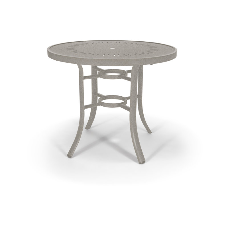 Icon 42" Round KD Balcony Table, 40.25" H x 42" W x 42" D, Gray / Driftwood