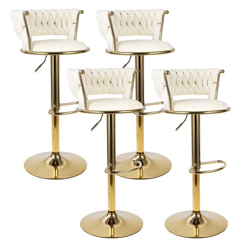 Tabourets de bar luxueux et touffetés - Hauteur réglable, sièges de cuisine / bar élégants, Beige