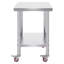 Table de travail en acier inoxydable avec roulettes 24 x 30 Table de préparation avec roulettes Table de travail robuste pour la cuisine commerciale