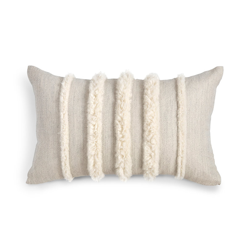 Housse de coussin texturé en laine d'alpaga