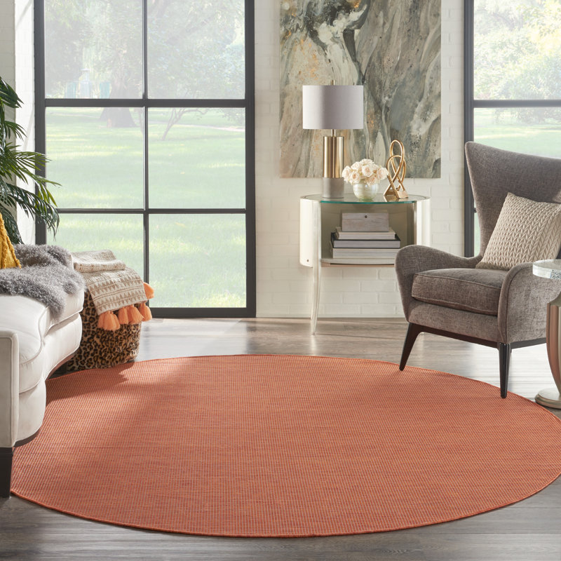 Tapis terre cuite intérieur / extérieur Lillehammer, Rond 6 pi, Terre cuite