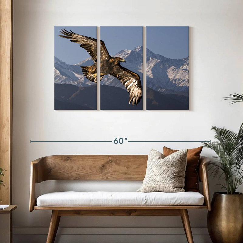Eagle And Snowy Mountains, 28" H x 45" W