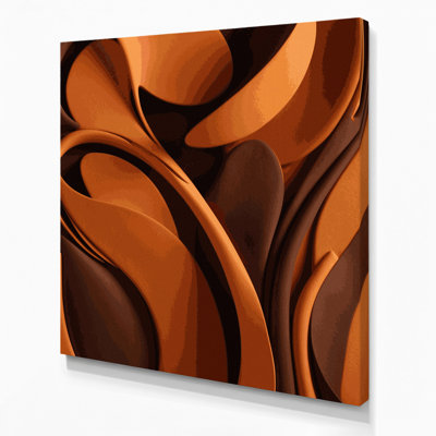 Art abstrait sur toile brune, formes abstraites 93