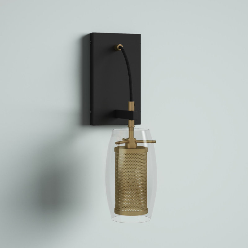 1 - Light Dimmable Brass/Bronze Armed Sconce