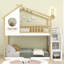 Lit superposé simple en bois avec escalier et tablette Rackerby Kids-484513723