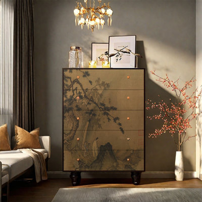 Armoire en bois avec cinq tiroirs