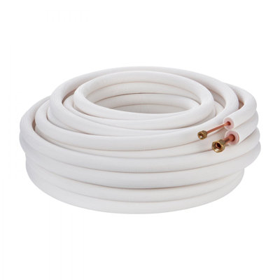 Mini Split Line Set, 1/4" & 3/8" O.D Copper Pipes Tubing and Triple-Layer Insulation, for Mini Split Air Conditioning Refrigerant or Heating Pump Equipment & HVAC with Wrapping Strips.