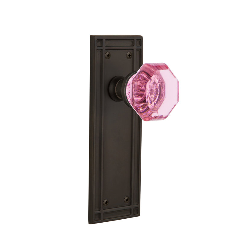 Plaque de mission avec bouton de porte rose Waldorf, 2 3/8 po, Bronze frotté à l'huile