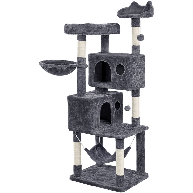 Multiple Level Cat Tree with Scratching Posts, Dark Gray