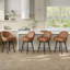 Swivel Upholstered Counter Stool with Metal Frame-1283618880-1283618882