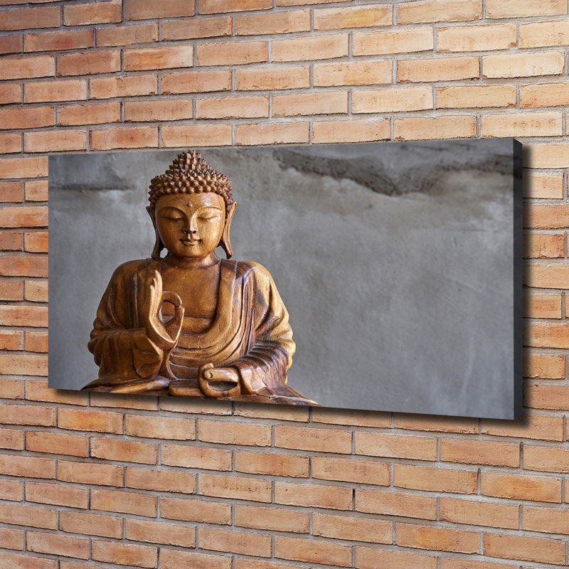 Wooden Buddha - Wrapped Canvas Print
