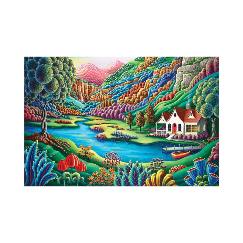 «Day Break» par Andy Russell - peinture sur toile tendue, H 18 po x l 26 po x P 1,5 po