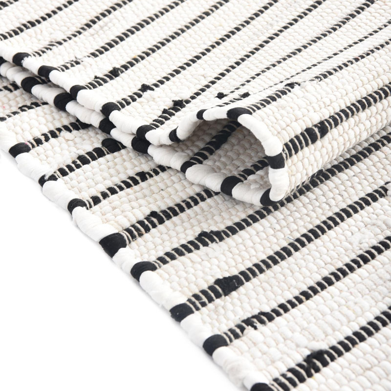 Tapis en coton tressé à la main Gwin, Rectangle 2 pi x 3 pi