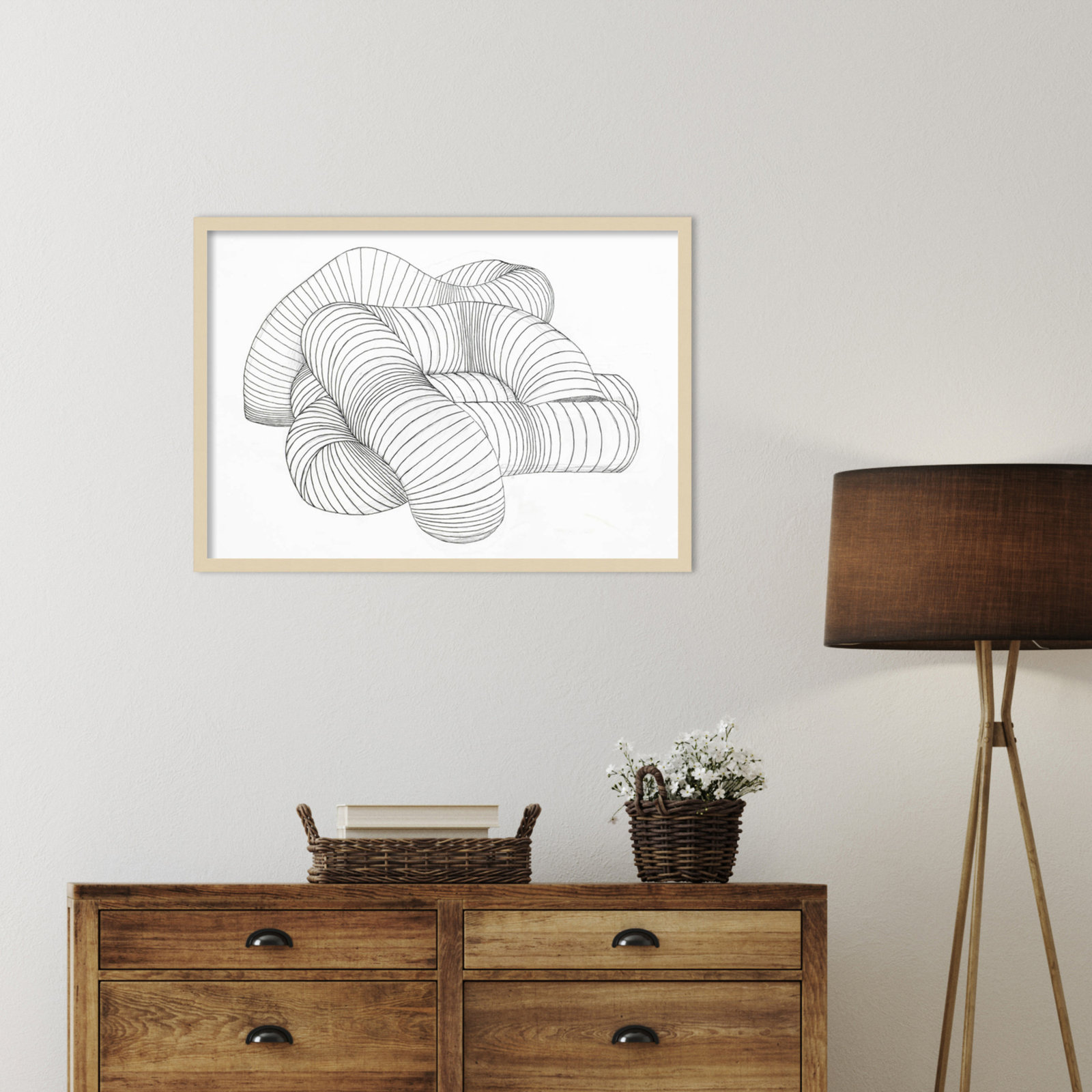 Grudie Hydro Pipes Print by Alex Dunn, 24" H x 33" W x 1" D, Brown