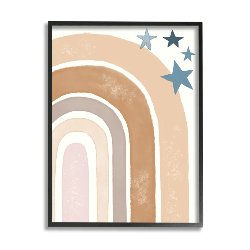 Désert arc-en-ciel arches brunes avec étoiles bleues, Giclée encadrée noir minuit, H 14 po x l 11 po x P 1,5 po