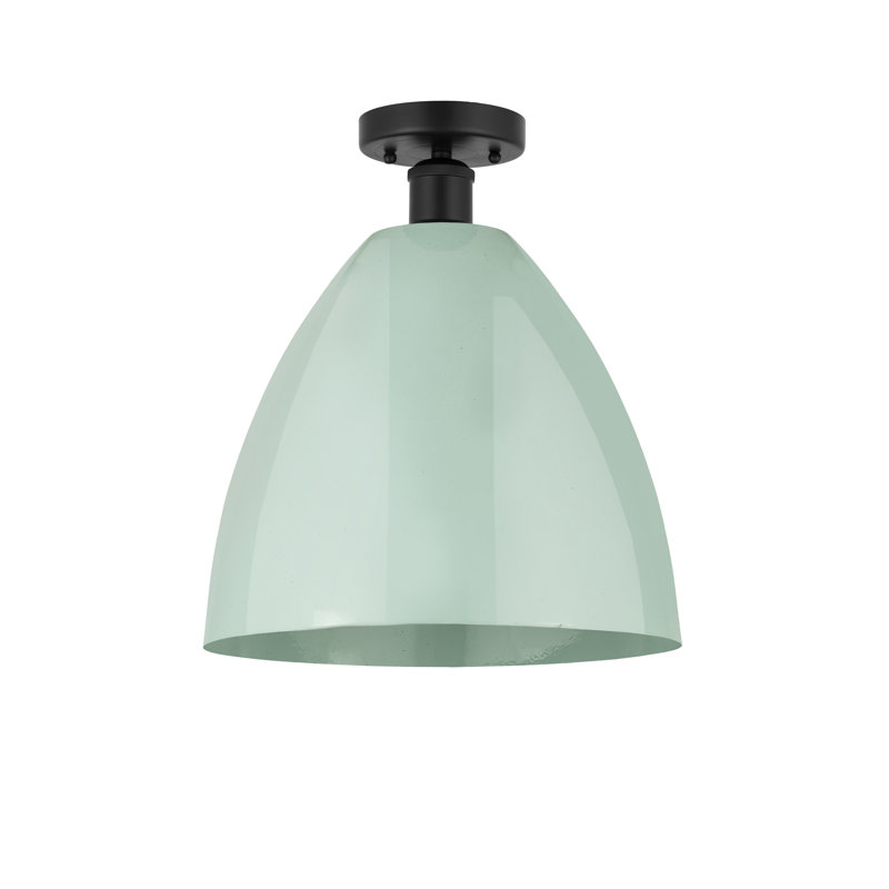 Plafonnier semi-encastré Amylee, Noir mat, H 13,13 po x l 12 po x P 12 po, Écume de mer
