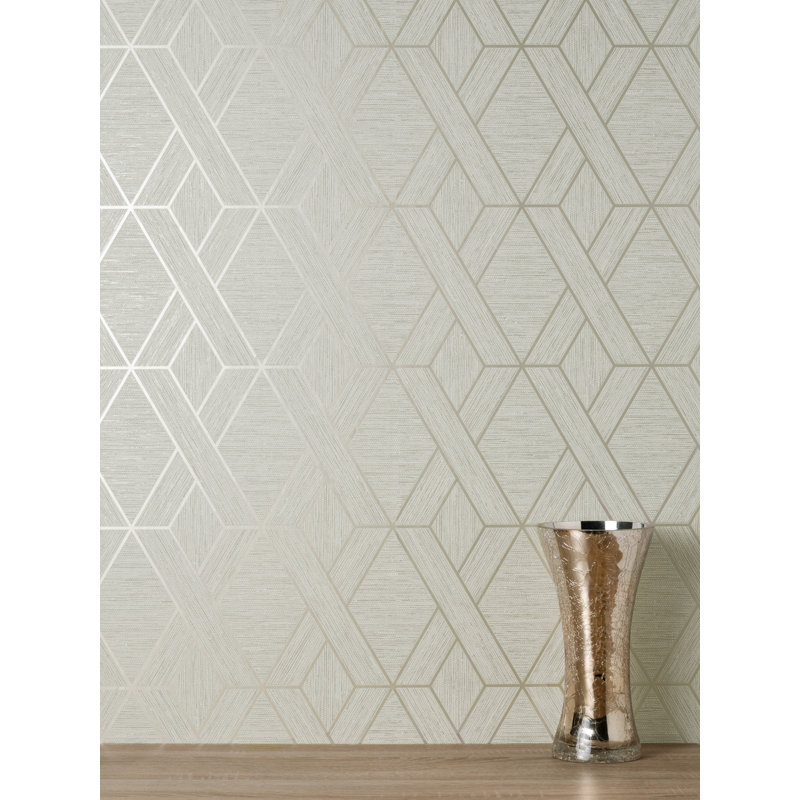 Miya Geo Textured Wallpaper, Natural