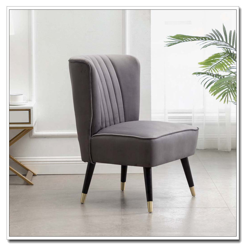 Fauteuil d'appoint en velours, Gris