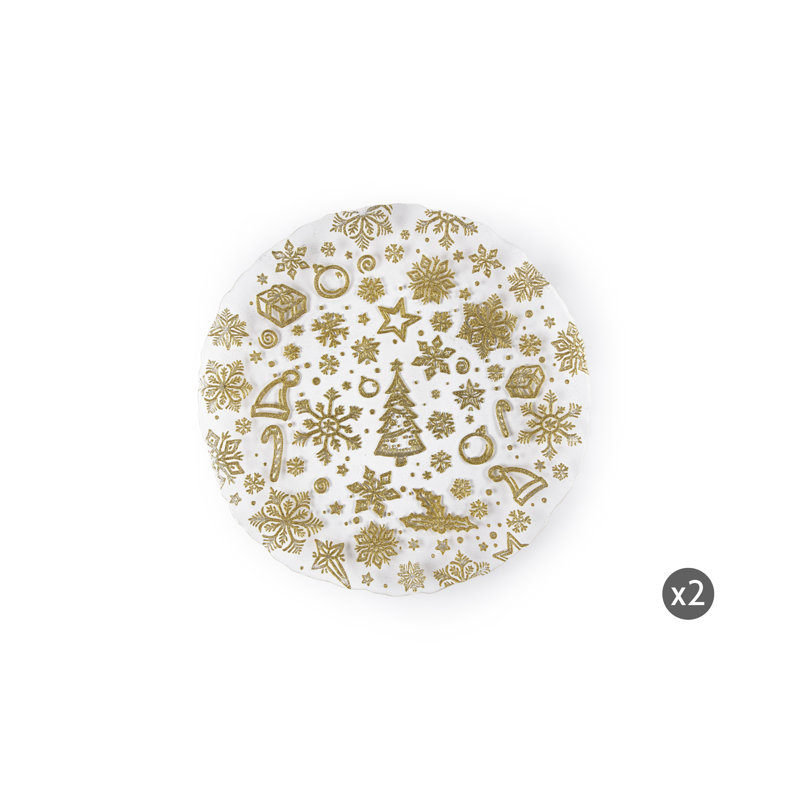 Set Of 2 Gold Dessert Plate, Gold