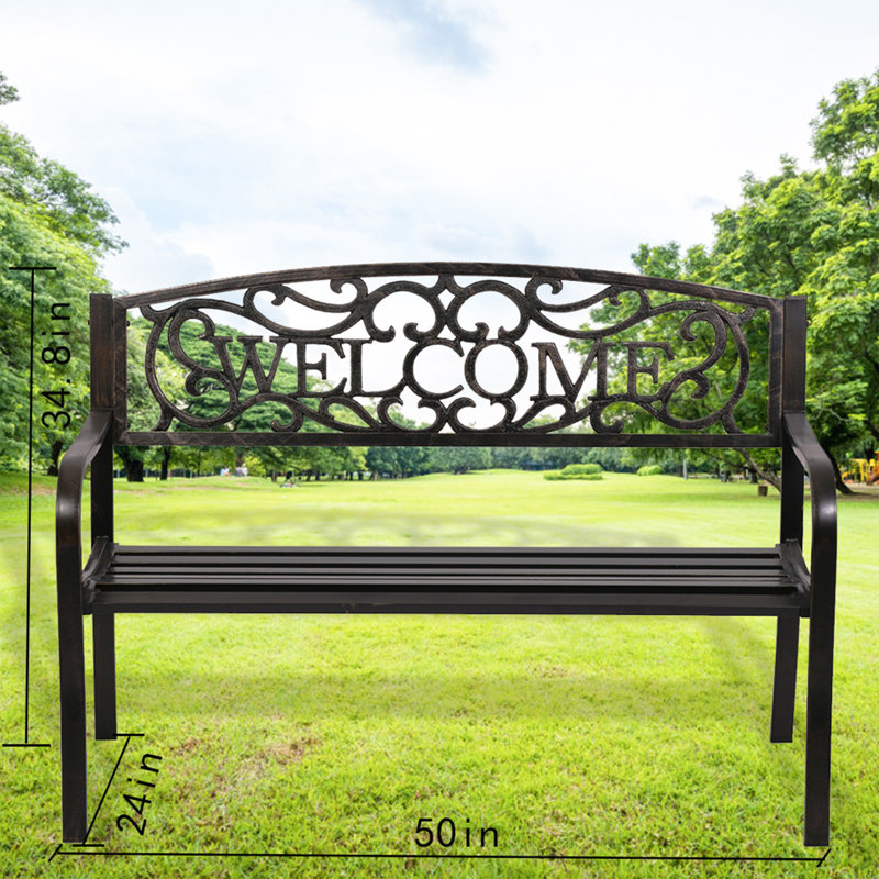 Banc de jardin en acier inoxydable Nuvia, Bronze