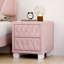 Elegant Velvet Nightstand With 2 Drawers And Crystal Handle, Storage Bedside Table With Button-Tufted-666988372