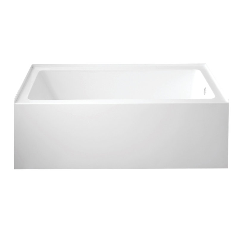 Aqua Eden 60-Inch White Acrylic Alcove Tub with Anti-Skid Surface