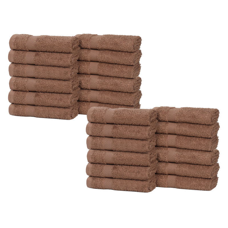  Essuie-mains léger à séchage rapide 100% coton Franklin, Café au lait, 24 Pieces Towel Set