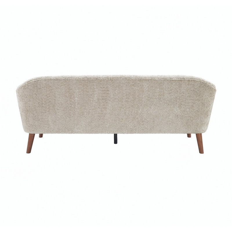 Canapé 3 places moderne avec capitonnage 73,6 po, Tissu brun