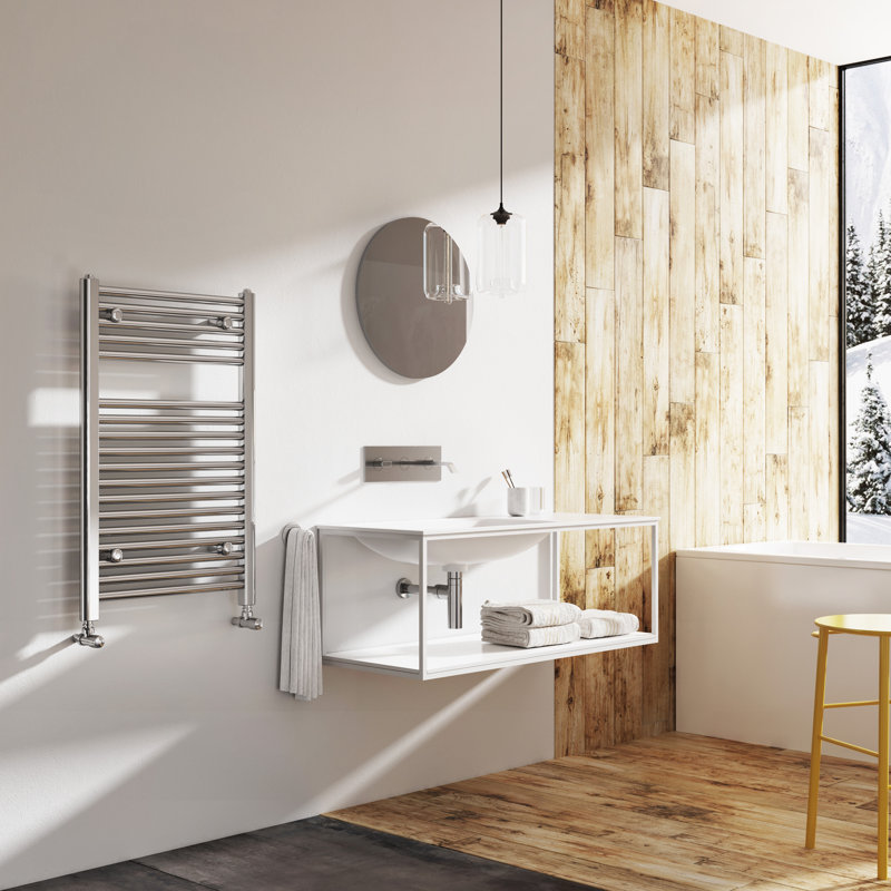 Straight Towel Rail Heated Towel Rails, 770mm H x 600mm W x 30mm D, Chrome