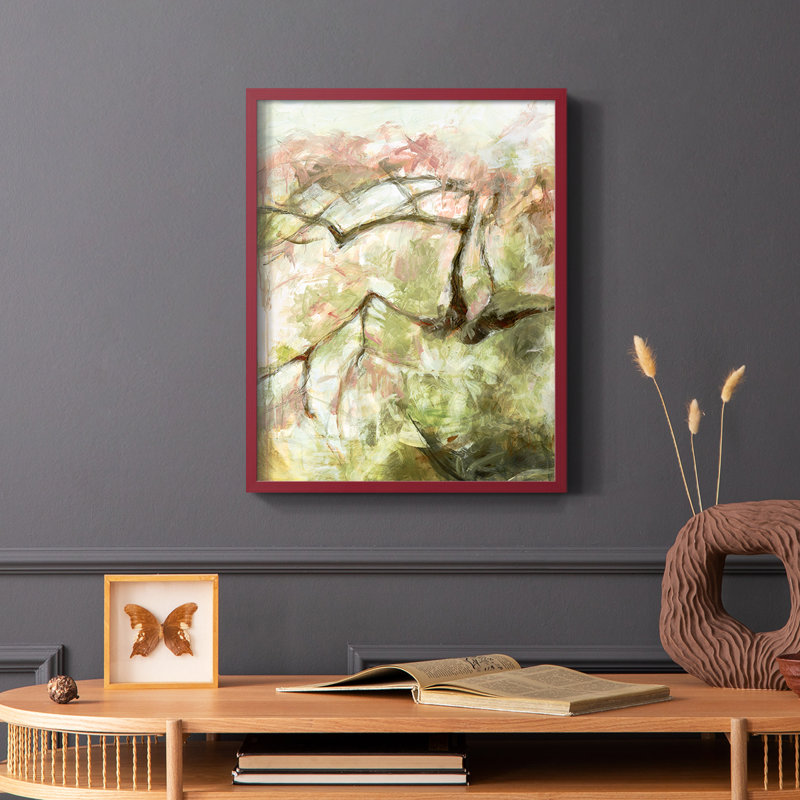 Spring Diptych I Framed Print - Solid Wood, Red, 10" H x 8" W