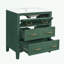 Wood frame Bathroom Vanity with Ceramic Sink Combo and 3 Drawers-1757811871