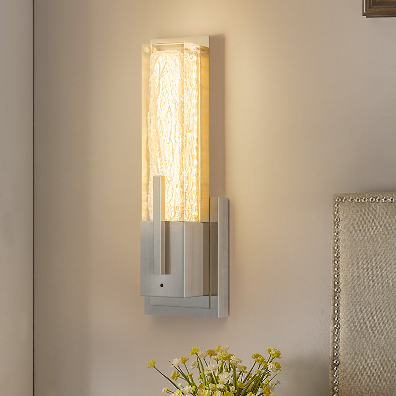 Dimmable Wall Light Flush Mount Led Wall Sconce Crystal Wall Lamp, Silver