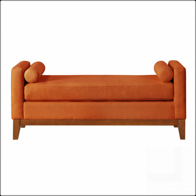 Large Upholstered Boucle Fabric Ottoman With Pillows,Comfort Padded Window Bench For Living Room,Entryway Bench