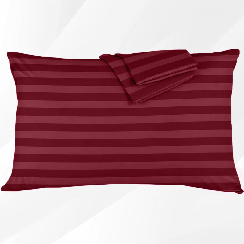 Stripe pillowcase - Set of 2, BURGUNDY