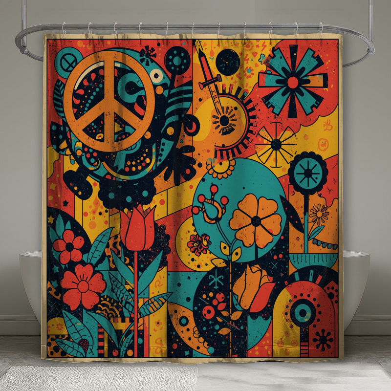 Rideaux de douche Retro Floral, L 70 po x H 72 po