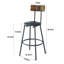 Ensemble de table de bar ronde et tabouret avec tablette, tabouret rembourré avec dossier