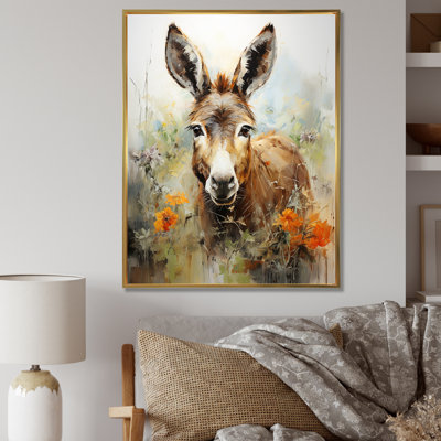 Donkey Flower Meadow - âne, art mural