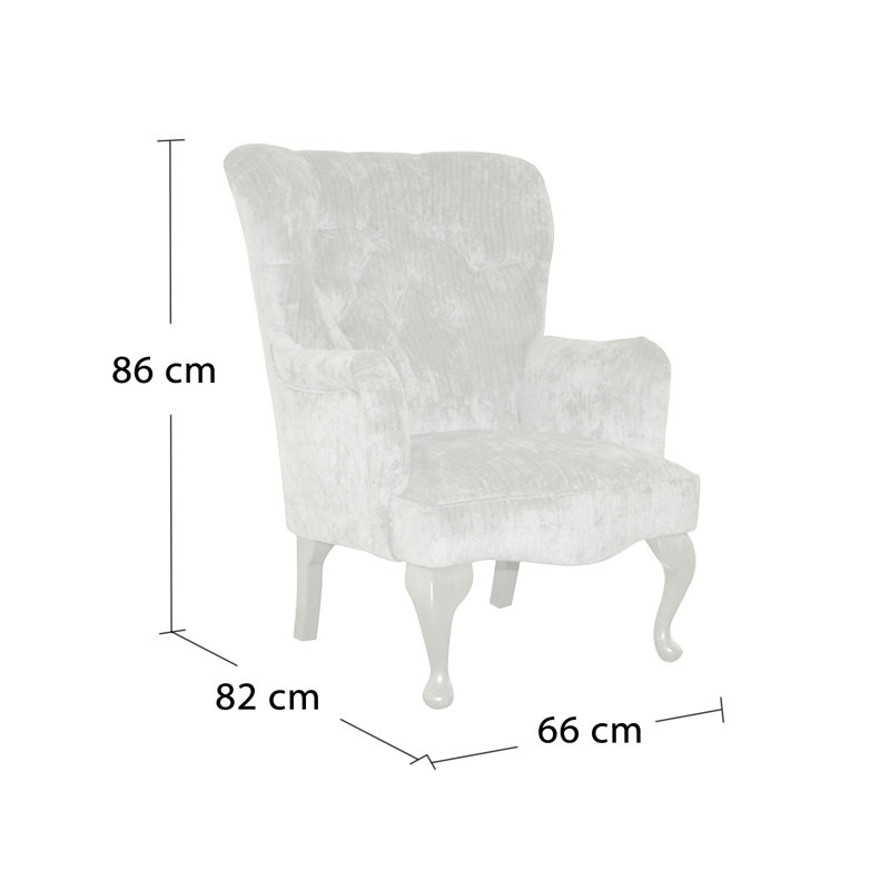 Loretta Upholstered Wingback Chair, Cream, Turin Fushia