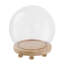 Tabletop Glass Spherical Display Dome with Wooden Base