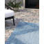 Tapis géométrique bleu en polypropylène tissé à la machine Wallington-2103606214